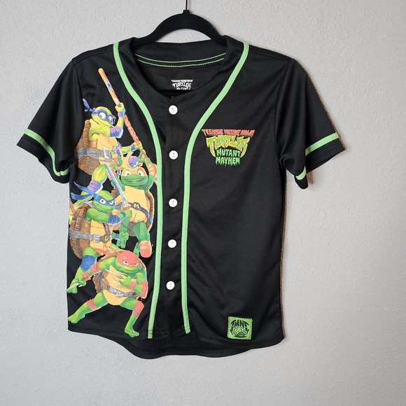 TMNT Teenage Mutant Ninja Turtles Jersey Shirt Boys Youth Sz 14 16 Graphic Top - Picture 2 of 14